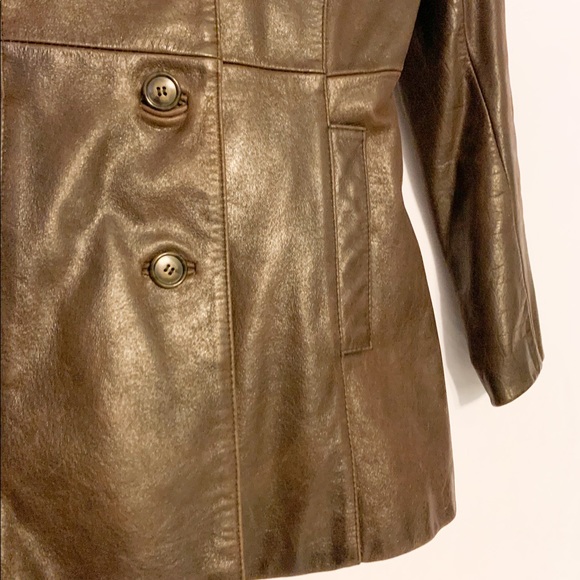 Girlfrienz Luis Alvear Brown Leather Button Jacket-Small - Picture 6 of 10